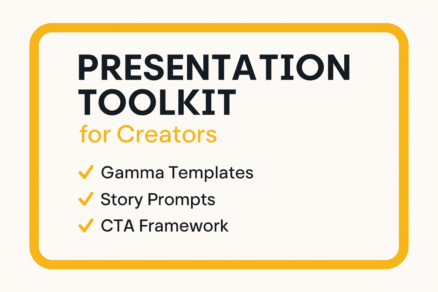 Presentation Toolkit for Creators | Gamma Templates + Story Prompts + CTA Framework (Digital Download) - Gear Elevated