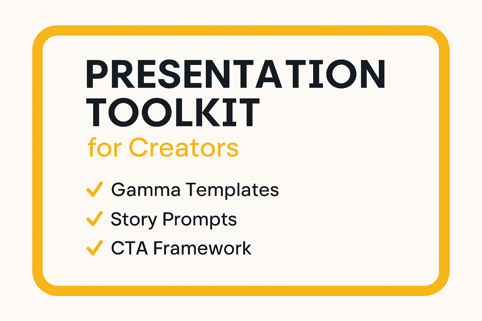 Presentation Toolkit for Creators | Gamma Templates + Story Prompts + CTA Framework (Digital Download) - Gear Elevated 