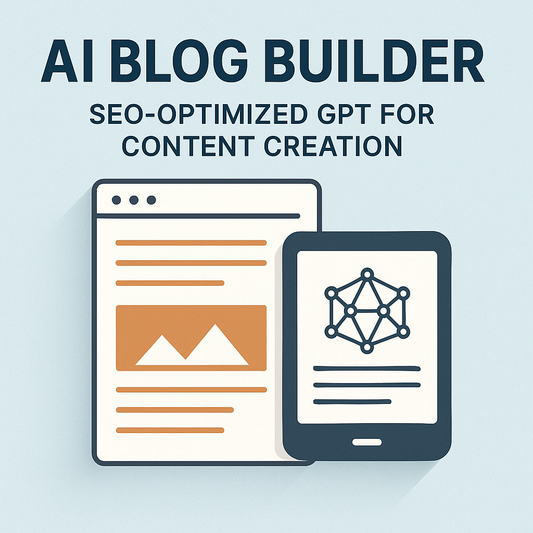 AI Blog Builder tool illustration featuring SEO-optimized content creation for effective blogging