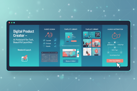 AI-powered product creation dashboard with guided design and launch automation