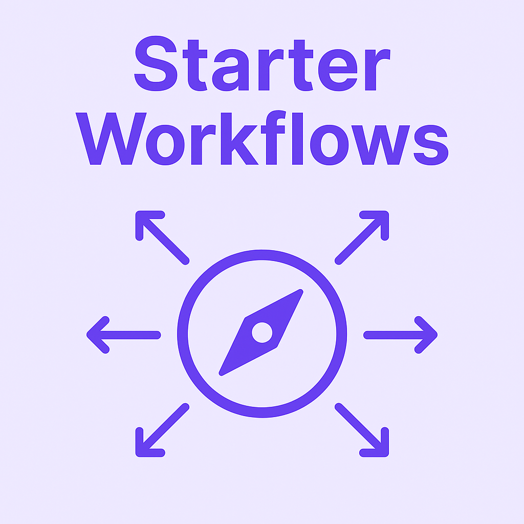 Starter Workflows for digital creators featuring a free AI agent for digital creators