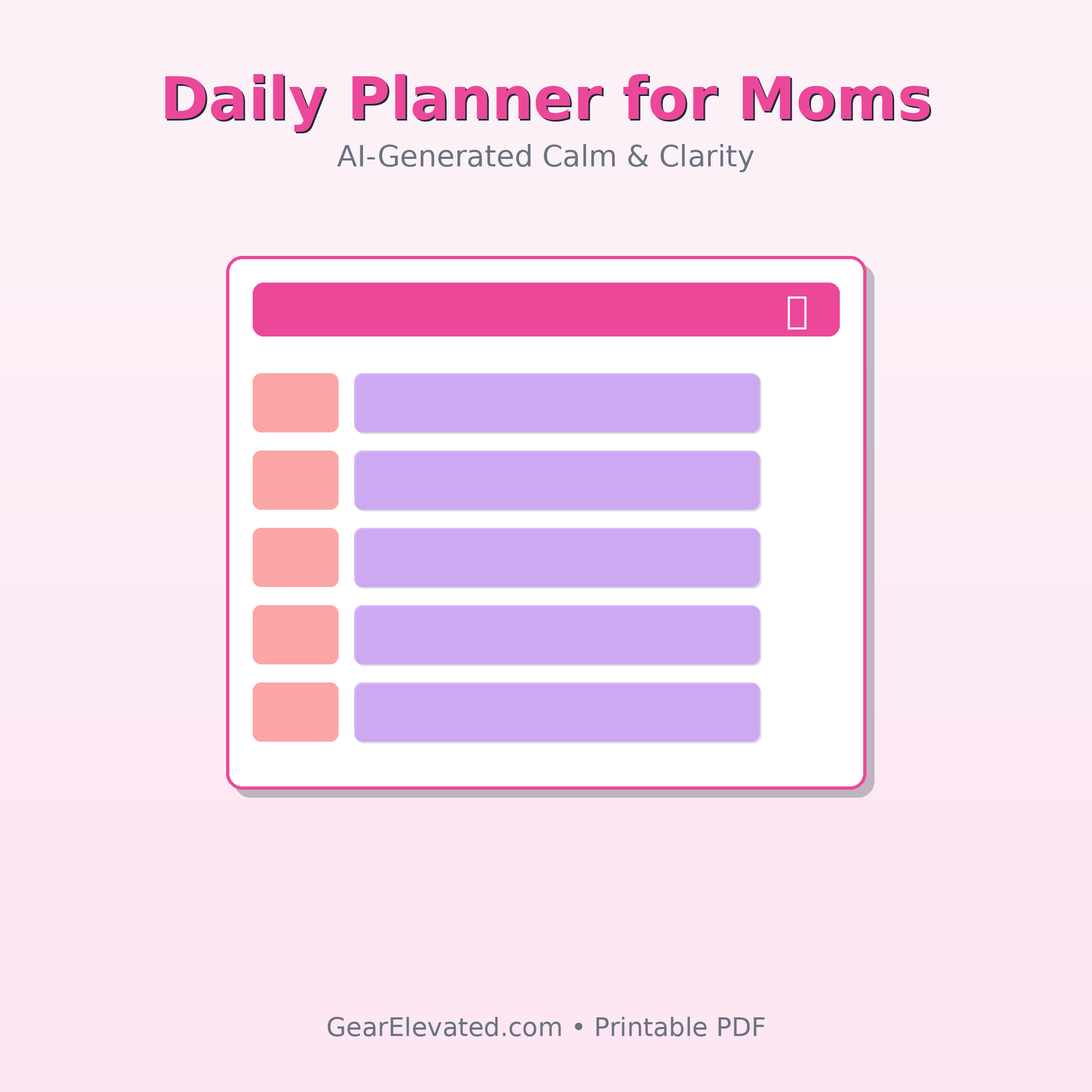 Printable Daily Planner for Moms - Gear Elevated - Gear Elevated 